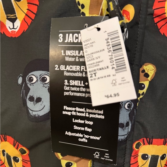 The Children's Place 3-in-1 Animal lPrint Hooded Fleece 2t - Picture 12 of 14